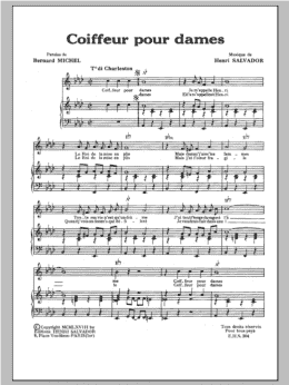 page one of Coiffeur Pour Dames (Piano & Vocal)