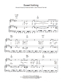 page one of Sweet Nothing (Piano, Vocal & Guitar Chords)