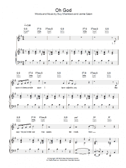 page one of Oh God (Piano, Vocal & Guitar Chords)