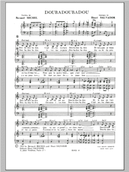 page one of Doubadoubadou (Piano & Vocal)
