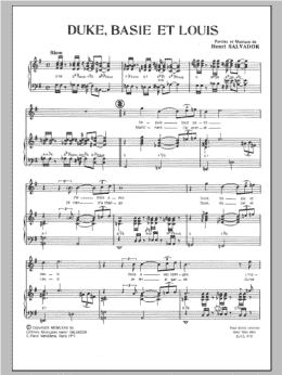 page one of Duke Basie Et Louis (Piano & Vocal)