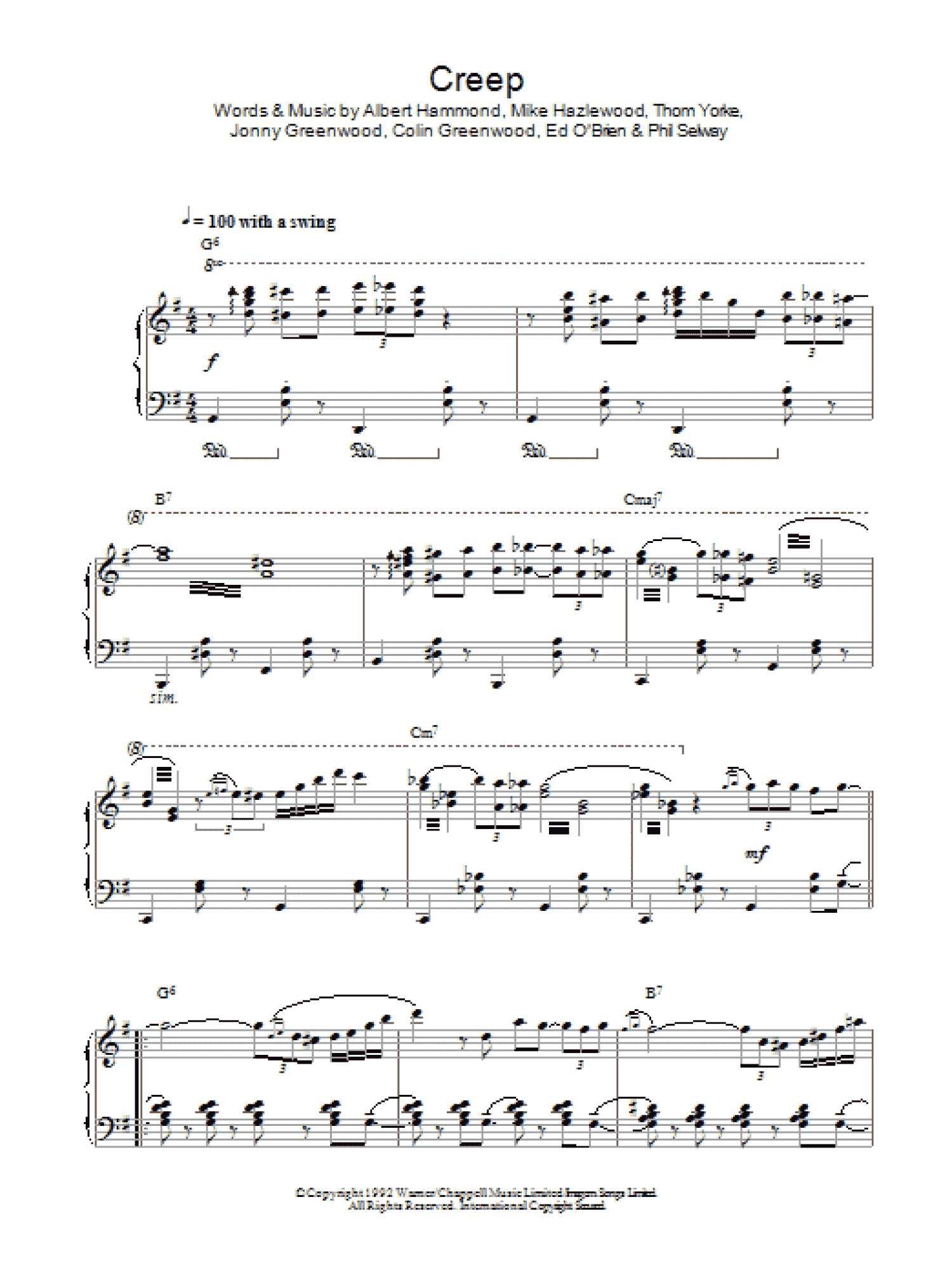 Creep (Jazz Version) (Piano Solo)