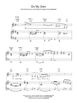 page one of On My Own (Piano, Vocal & Guitar Chords)