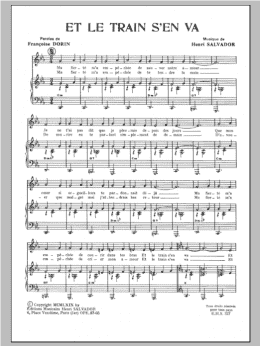 page one of Et Le Train S'en Va (Piano & Vocal)
