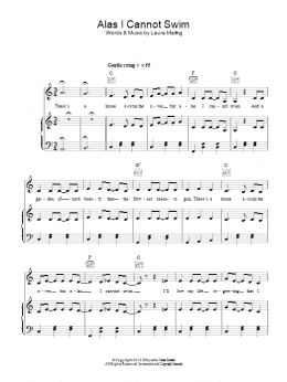 page one of Alas I Cannot Swim (Piano, Vocal & Guitar Chords)