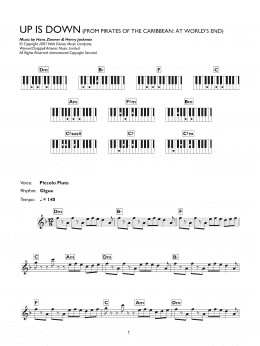 page one of Up Is Down (from Pirates Of The Caribbean: At World's End) (Piano Chords/Lyrics)