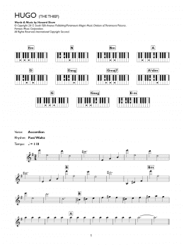 page one of The Thief (from Hugo) (Piano Chords/Lyrics)