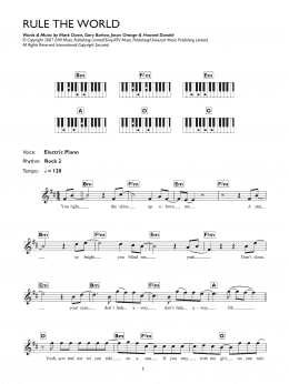page one of Rule The World (from Stardust) (Piano Chords/Lyrics)