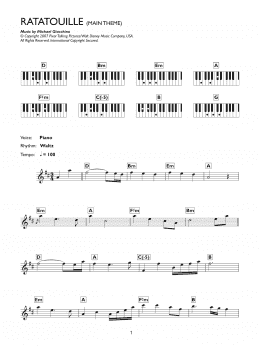 page one of Ratatouille (Main Theme) (Piano Chords/Lyrics)