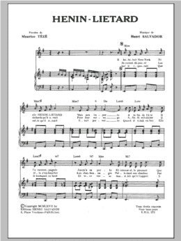 page one of Henin-Lietard (Piano & Vocal)
