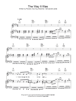 page one of The Way It Was (Piano, Vocal & Guitar Chords)