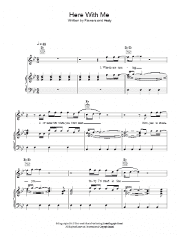 page one of Here With Me (Piano, Vocal & Guitar Chords)