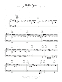 page one of Battle Born (Piano, Vocal & Guitar Chords)