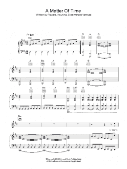 page one of A Matter Of Time (Piano, Vocal & Guitar Chords)