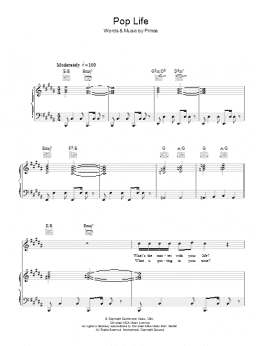 page one of Pop Life (Piano, Vocal & Guitar Chords)