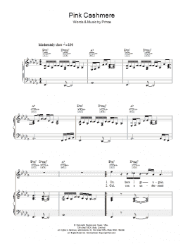 page one of Pink Cashmere (Piano, Vocal & Guitar Chords)