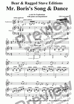 page one of Mr. Boris's Song & Dance for Euphonium solo