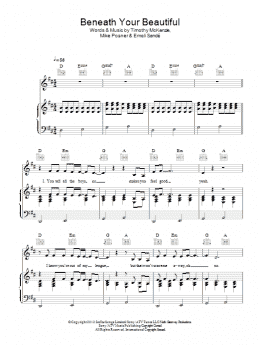 page one of Beneath Your Beautiful (Piano, Vocal & Guitar Chords)