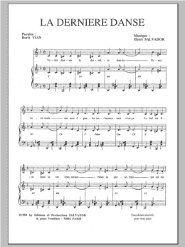 page one of Derniere Danse (Piano & Vocal)