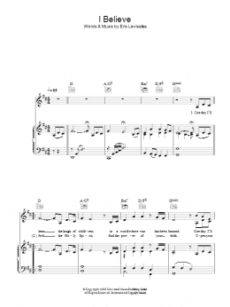 page one of I Believe (Piano, Vocal & Guitar Chords)