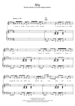 page one of Shy (Piano, Vocal & Guitar Chords)