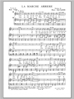 page one of Marche Arriere (Piano & Vocal)