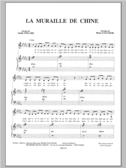 page one of Muraille De Chine (Piano & Vocal)