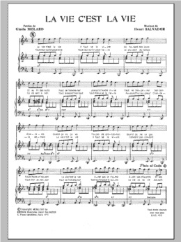 page one of La Vie C'est La Vie (Piano & Vocal)