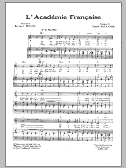 page one of L'Academie Francaise (Piano & Vocal)
