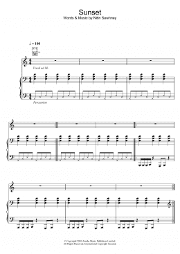 page one of Sunset (Piano, Vocal & Guitar Chords)