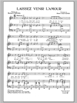 page one of Laissez Venir L'amour (Piano & Vocal)