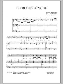 page one of Le Blues Dingue (Piano & Vocal)