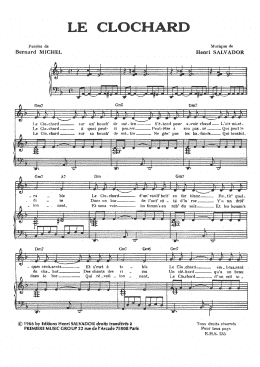 page one of Clochard (Piano & Vocal)