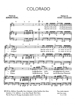 page one of Colorado (Piano & Vocal)