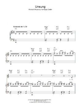 page one of Unsung (Piano, Vocal & Guitar Chords)