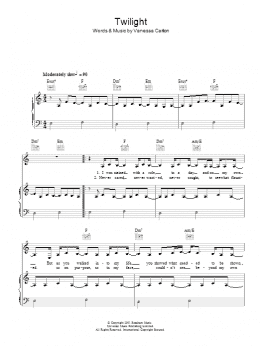 page one of Twilight (Piano, Vocal & Guitar Chords)