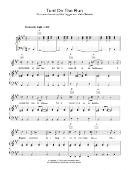 page one of Turd On The Run (Piano, Vocal & Guitar Chords)