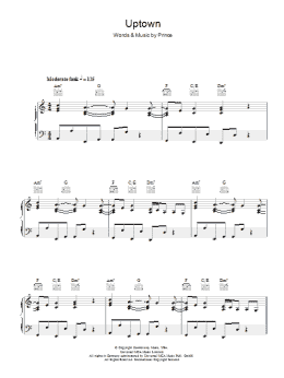 page one of Uptown (Piano, Vocal & Guitar Chords)