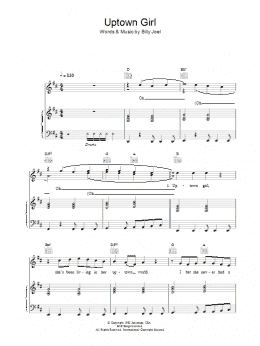 page one of Uptown Girl (Piano, Vocal & Guitar Chords)