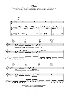 page one of DNA (Piano, Vocal & Guitar Chords)