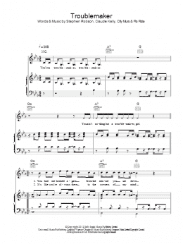page one of Troublemaker (Piano, Vocal & Guitar Chords)