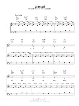 page one of Wanted (Piano, Vocal & Guitar Chords)