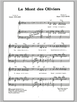 page one of Mont Des Oliviers (Piano & Vocal)