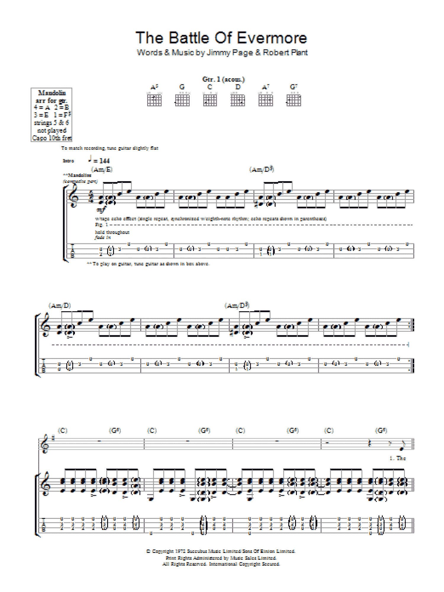 The Battle Of Evermore (Guitar Tab)