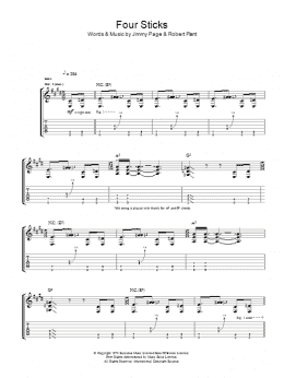 page one of Four Sticks (Guitar Tab)