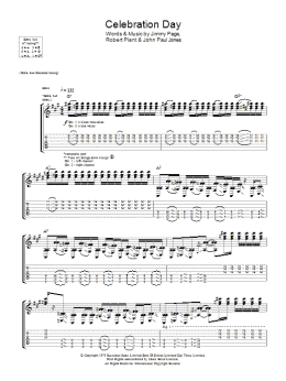 page one of Celebration Day (Guitar Tab)