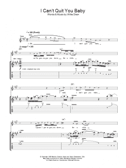 page one of I Can't Quit You Baby (Guitar Tab)