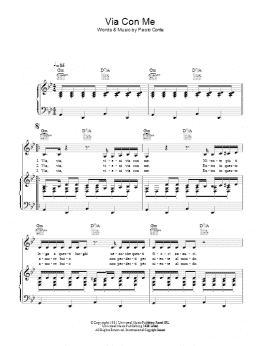 page one of Via Con Me (Piano, Vocal & Guitar Chords)