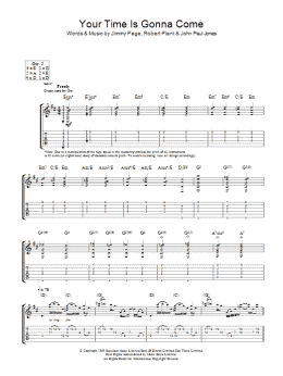 page one of Your Time Is Gonna Come (Guitar Tab)
