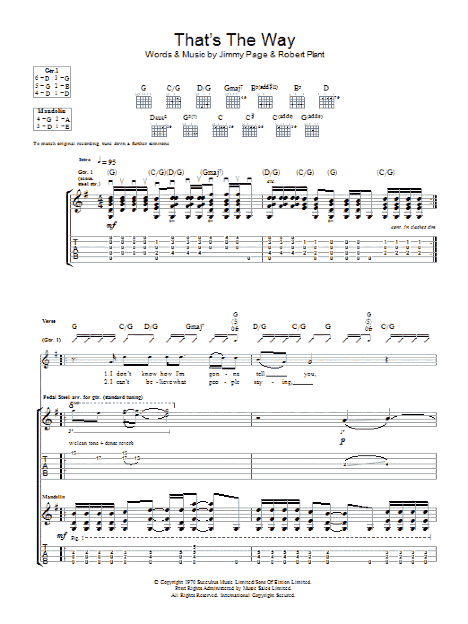 That's The Way (Guitar Tab)